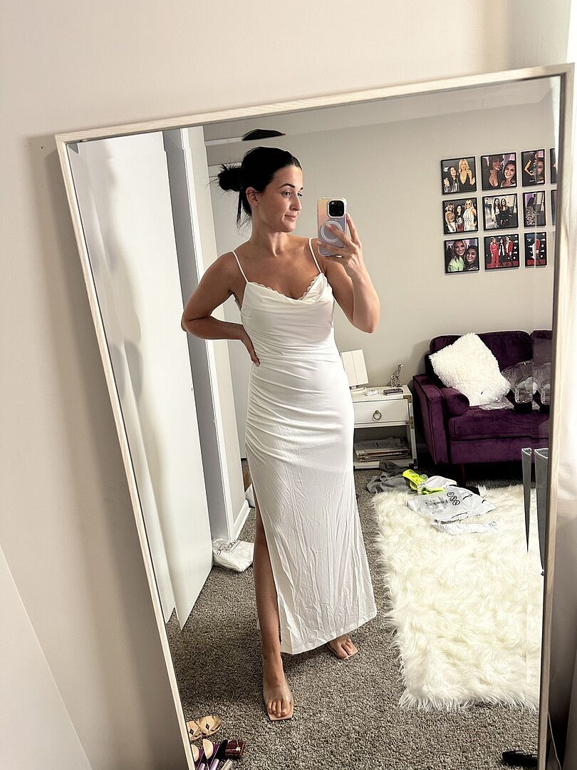 Selfie Leslie Open Back White Lace Dress Faren Lace Trim Maxi Dress White Selfie Leslie Selfie Leslie Open Back White Lace Dress Faren Lace Trim Maxi Dress White Selfie Leslie