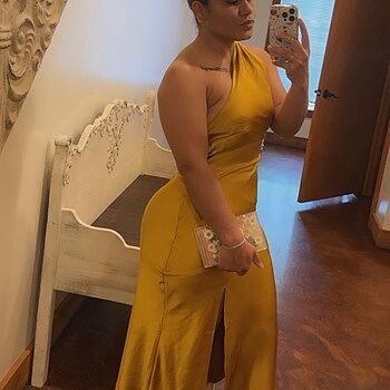 knee length dresses for ladies Italian Summer Tie Neck Midi Dress Olive
