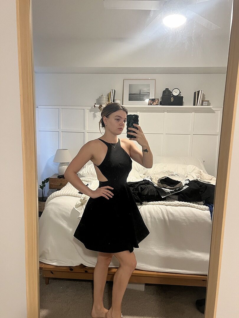 Stella Fit and Flare Backless Dress Black | Selfie Leslie