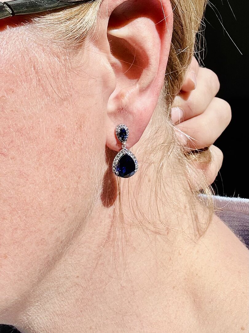 The sapphire and diamond earrings