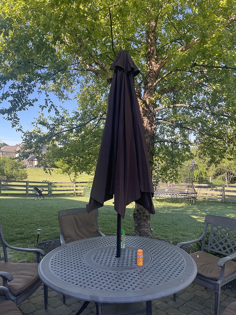 Outdoor Steel Market Patio Umbrella Decoration w/ Tilt
