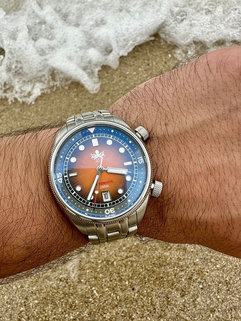 PHOIBOS EAGLE RAY 200M Automatic Compressor Dive Watch PY039F Orange