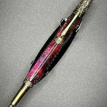 Rollerball, Handmade Acrylic Pen in Antique Brass with Vintage Stock outlet Certificates