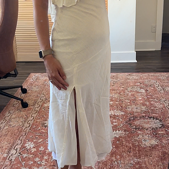 【海外限定】REISSワンピース☆Alba Asymmetric Ruffle Midi Dre Shop the Alba Frill Trim Midi Dress White