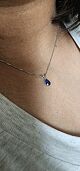 V-Bale Pear Shape Blue Sapphire Solitare Pendant