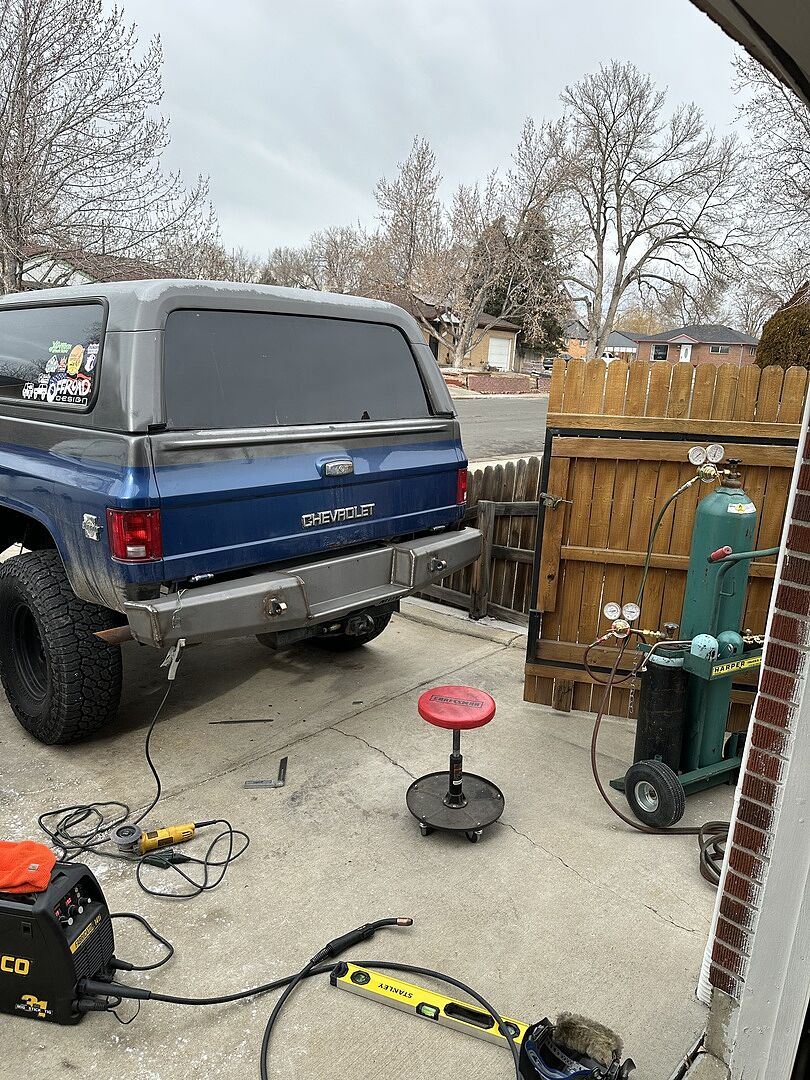 Heritage Rear Bumper Kit installed on CHEVY K5 Blazer 1987