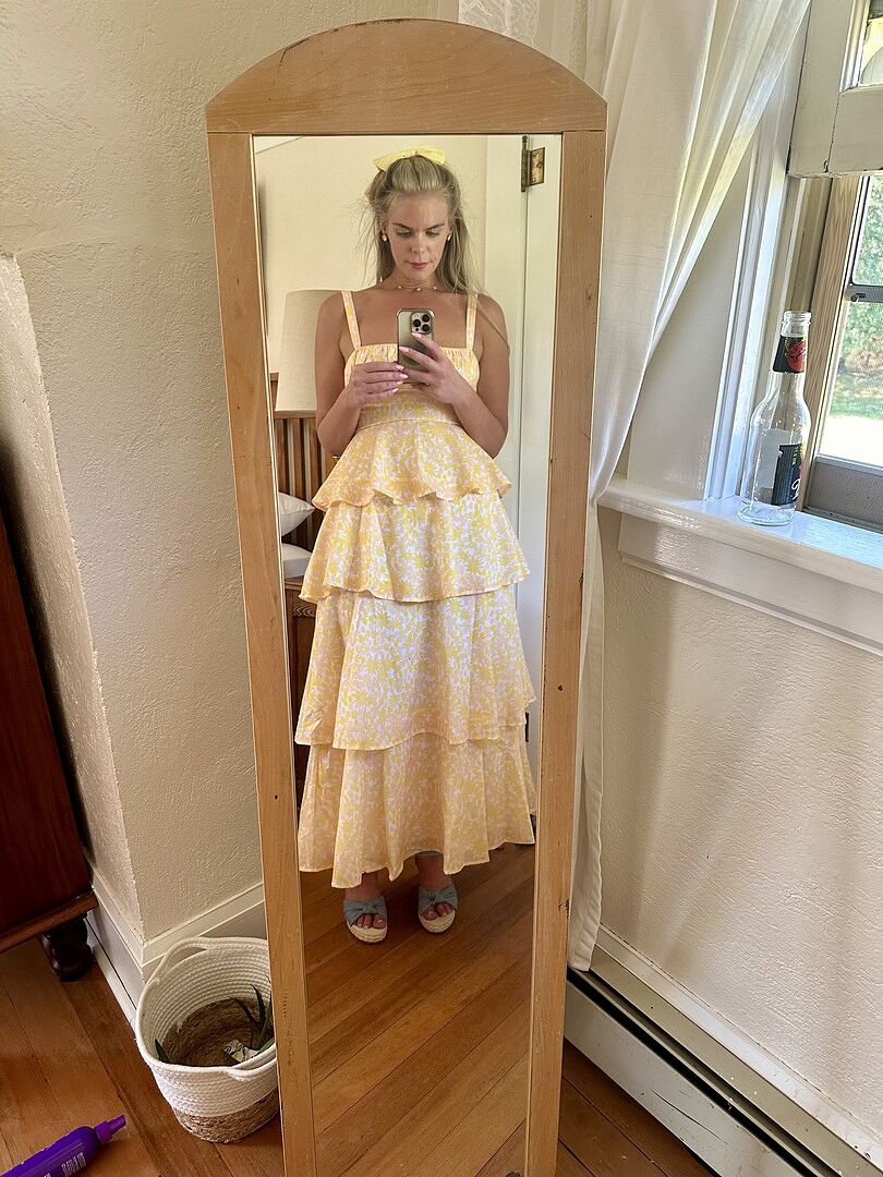 Shop the Provence Bloom Tiered Ruffle Floral Maxi Dress Yellow