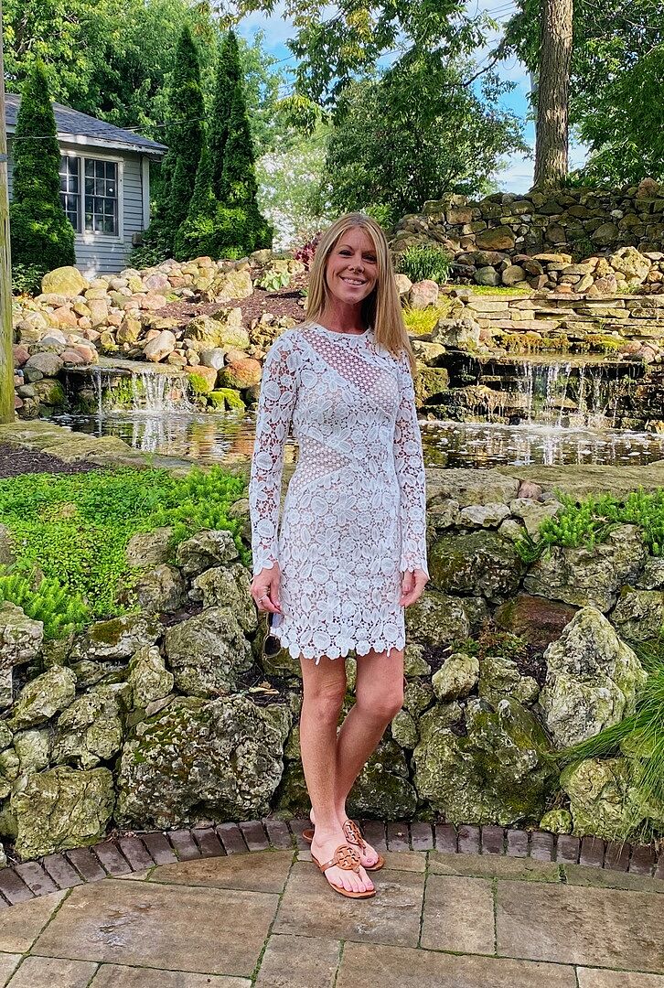 Shop the Reinhart Floral Asymmetrical Mesh Dress White