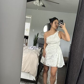 Inner Power One-Shoulder Mini Dress White– Selfie Leslie