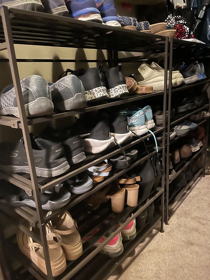 3-Tier Resin Slatted Shoe Rack, Ash Gray – Seville Classics