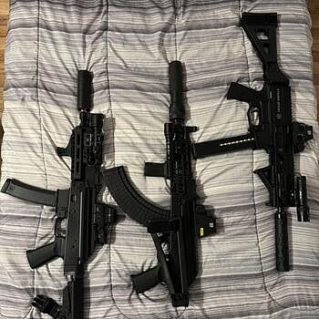PSA AK-P GF3 MOE Triangle Side Folding Pistol with ALG Trigger and Soviet Arms SA-10U & SA-19 Rail, Black