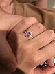 pink sapphire oval halo engagement ring