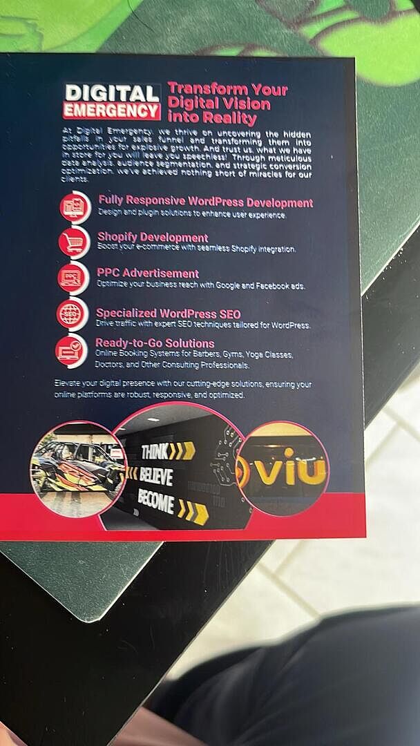 I received a flyer which is very badly printed