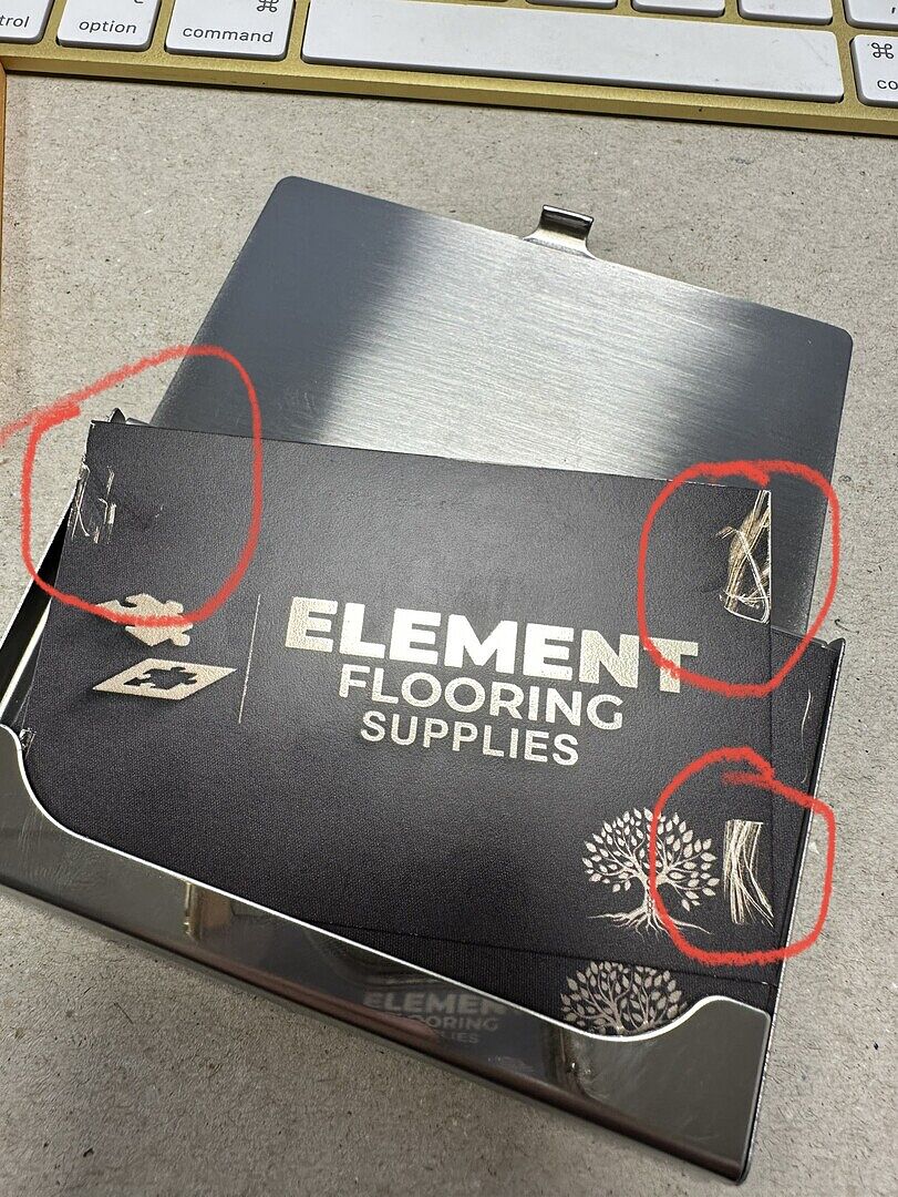 Metallic cards getting scratched