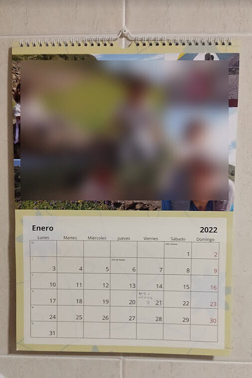 Calendario De Pared Personalizado 2026 - Con 12 De Tus Fotos, Tamaño 30x47.5 Cm | Papel De 200 G, Encuadernación Wire-O