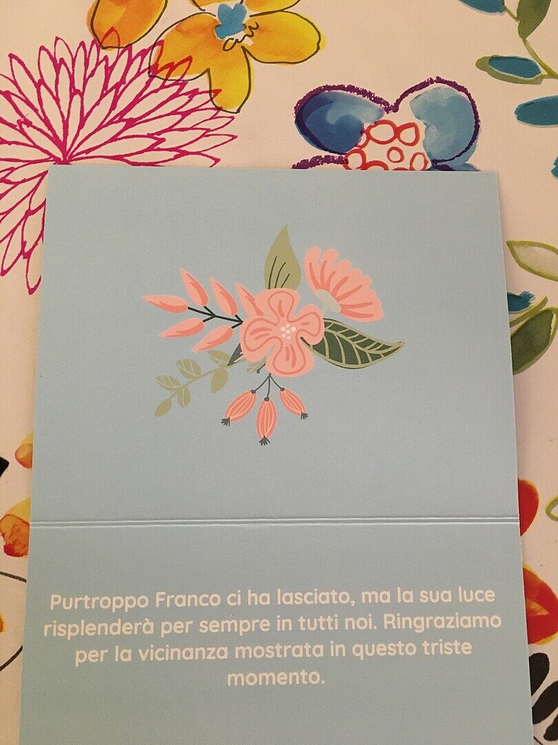 Biglietti di ringraziamento funebre