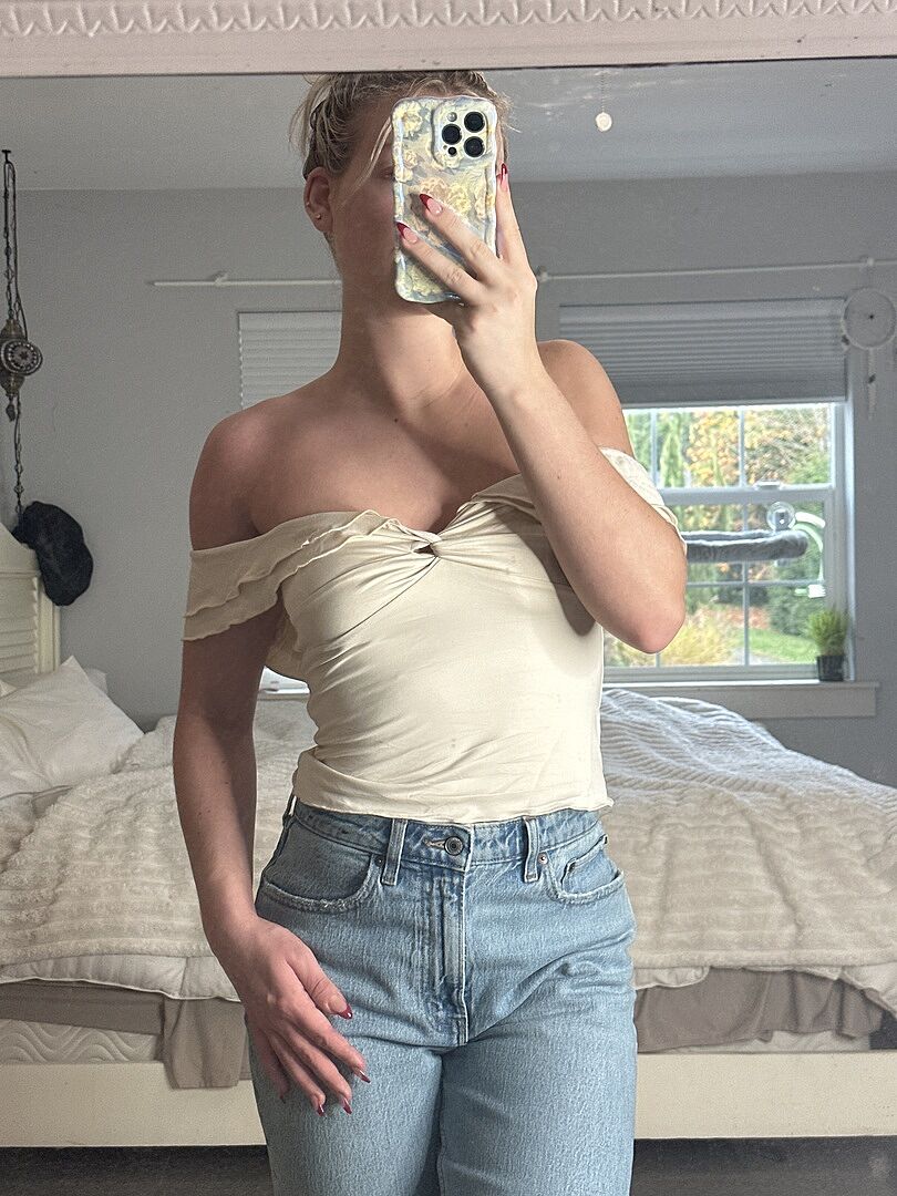 Flutter & Frills Top Beige | Princess Polly USA