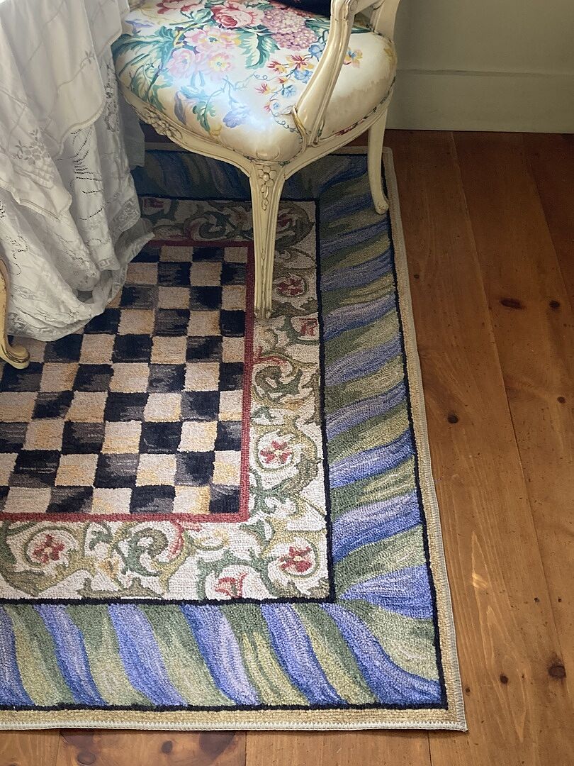 MacKenzie-Childs | Courtly Check Purple & Green 2' x 3' Washable Rug