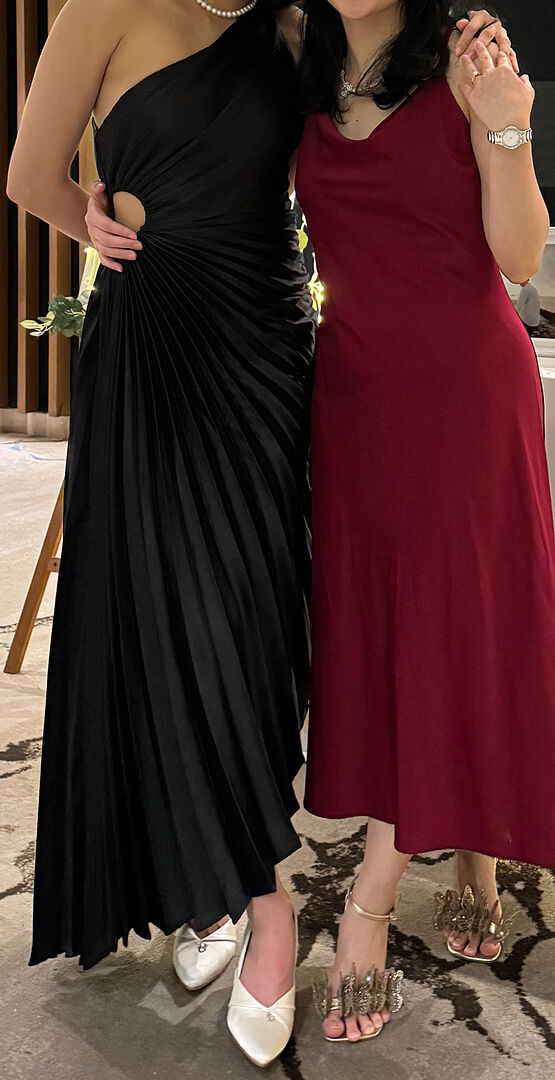 カネスネ 　BD ONE STRAP GL （ブラック）　箱あり Shop the Brooklynn One-Shoulder Accordion Pleat Dress Black