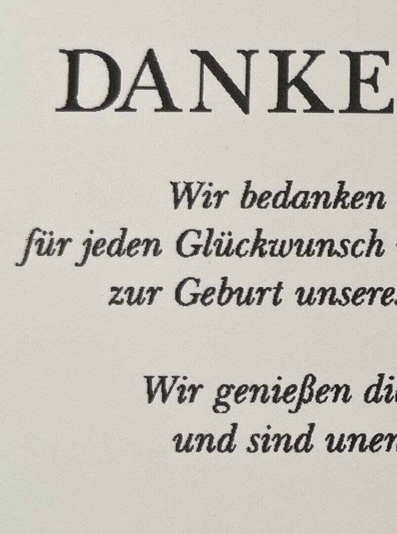 Leider sehr schlechte Druckqualität der Schrift