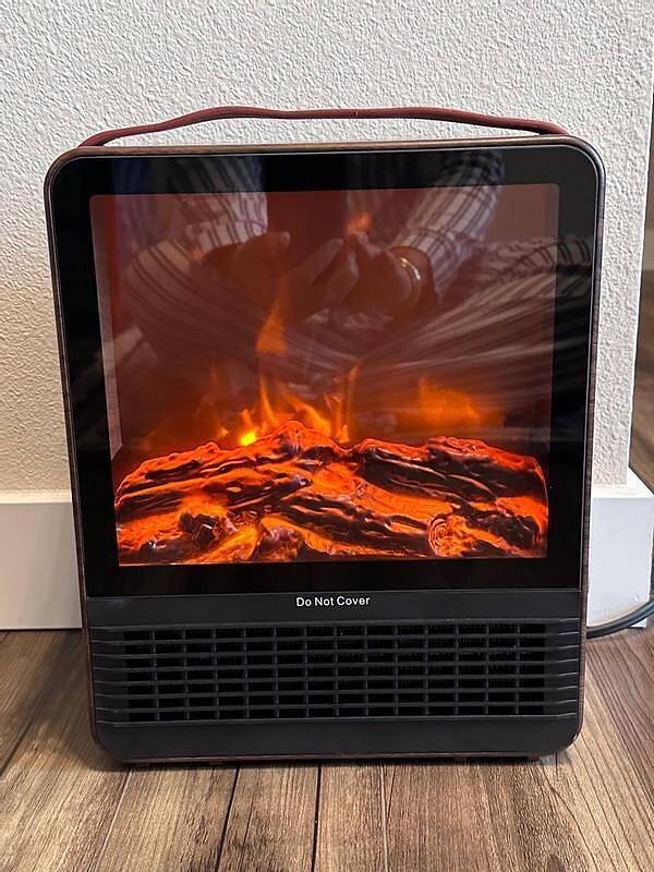 Electric Fireplace Personal Space Heater Fully Assembled Black outlet