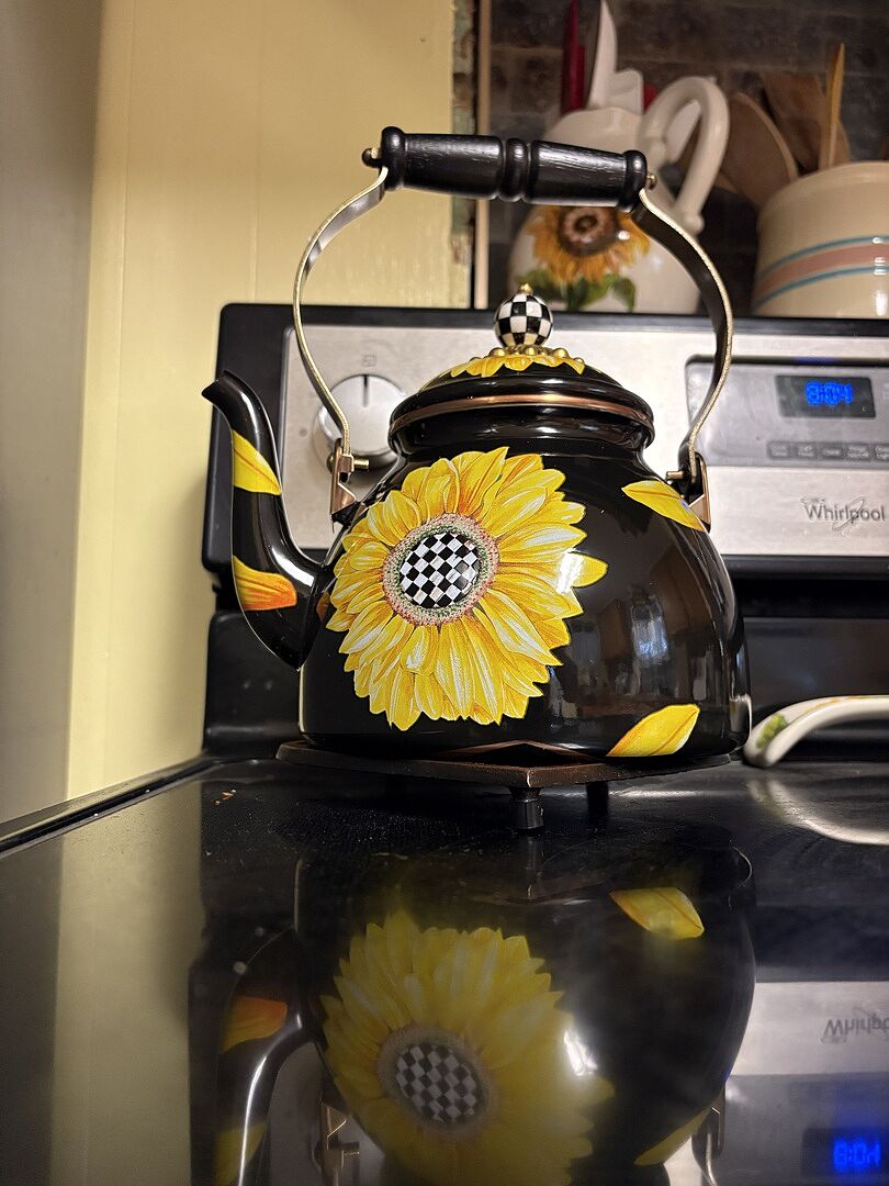 MacKenzie Childs Sunflower 2 Quart Tea Kettle