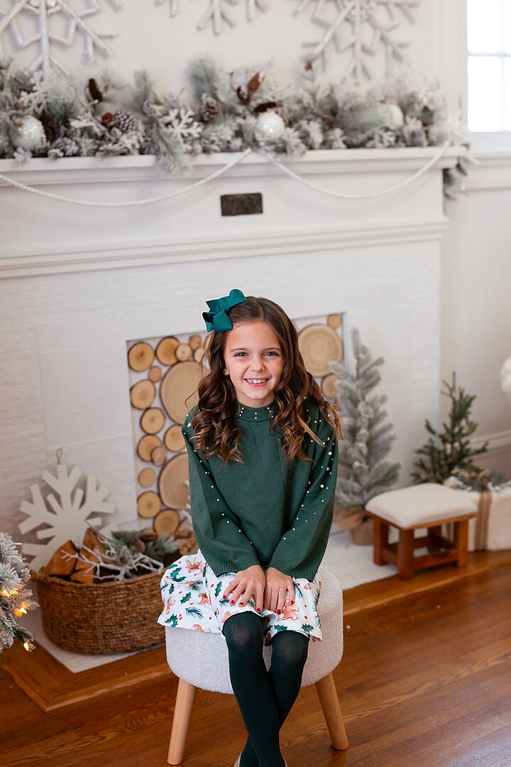 ★PHER★ MET present shiny sweatshirt & skirt set Holly Gingerbread Pearl Skirt Set | Sparkle In Pink