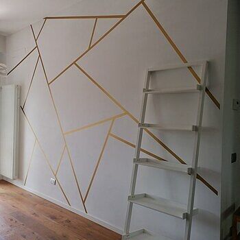 Matte Metallic Gold Strip Wall Decal Ottima soluzione per dare nuova