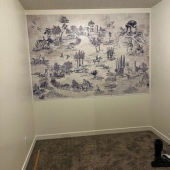 Vintage Monochrome Jouy Style Landscape Wallpaper Mural Quality is amazing. I’ve ordered