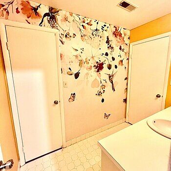 Watercolor Soft Peony Floral Blossom Wallpaper Mural Really good quality, easy to