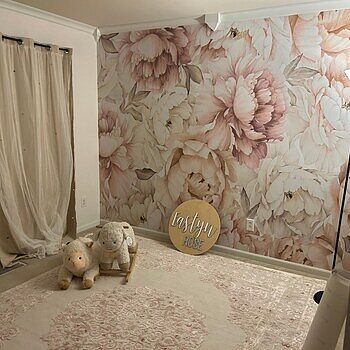 Nursery Pastel Peony Watercolor Floral For Girls Wallpaper Mural It is beautiful in our