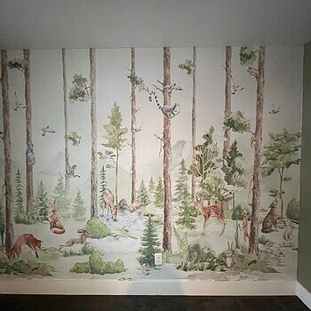 Kids Forest Animals in the Jungle Wallpaper Mural This wallpaper is amazing! I