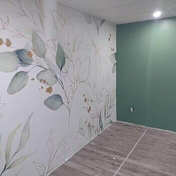 Eucalyptus Leaf Pattern Wallpaper Mural Magnifique produit, texture légère, symétrie