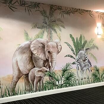 Kids Safari Animals with Cub Wallpaper Mural It was absolutely beautiful and