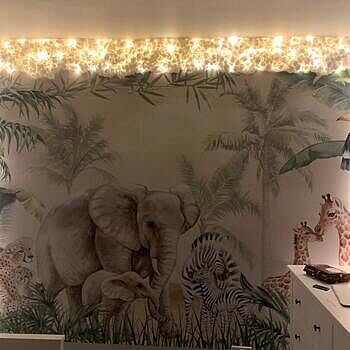 Kids Safari Animals with Cub Wallpaper Mural We absolutely love the wall