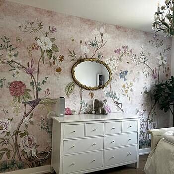 Colorful Chinoiserie Floral Wallpaper Mural Amazing quality and looks stunning!