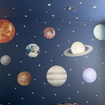 Solar System Sun and Planets Wall Decal Sticker Great size and great quality.