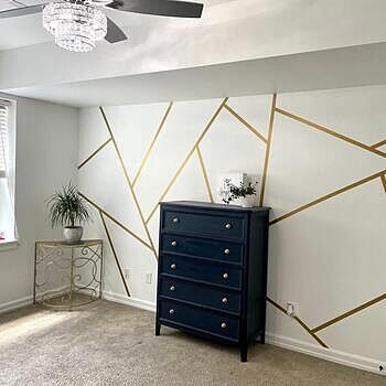 Matte Metallic Gold Strip Wall Decal This gold accent is incredible!!!