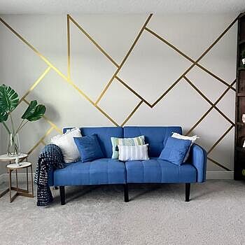 Matte Metallic Gold Strip Wall Decal Results better than what I
