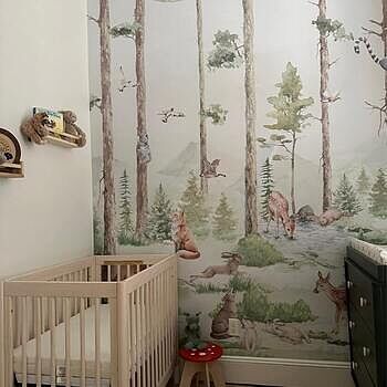 Kids Forest Animals in the Jungle Wallpaper Mural Love this wallpaper so much,