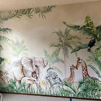 Kids Safari Animals with Cub Wallpaper Mural The wallpaper is great and