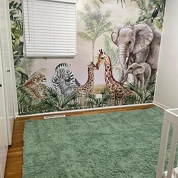 Kids Safari Animals with Cub Wallpaper Mural I LOVE IT!!! Itsss so