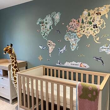 Kids Watercolor World Map Wall Decal Sticker Love the decal!! It was