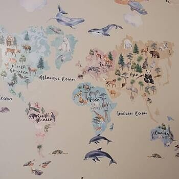 Kids Watercolor World Map Wall Decal Sticker The item quality is great.