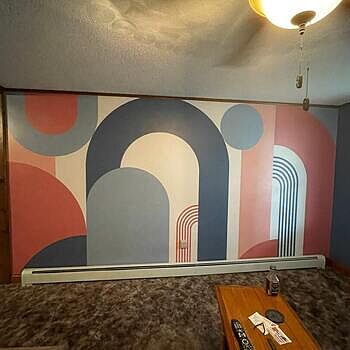 Geometric Arch with Shapes Wallpaper Mural It came out awesome