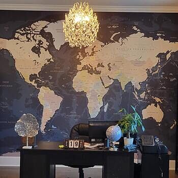Navy Blue Political World Map Wallpaper Mural Just as beautiful as I