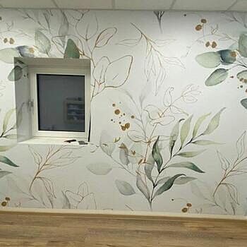 Eucalyptus Leaf Pattern Wallpaper Mural The wallpaper looks great on