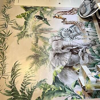 Kids Safari Animals with Cub Wallpaper Mural Great quality, great service and