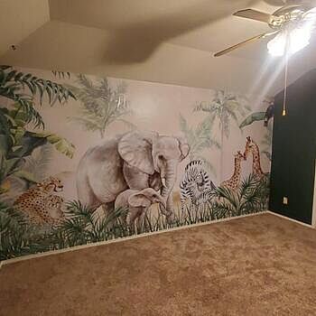 Kids Safari Animals with Cub Wallpaper Mural I love this wallpaper! The