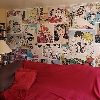 Retro Pop Art Comic Faces Wallpaper Mural Ordered on Sunday, and received